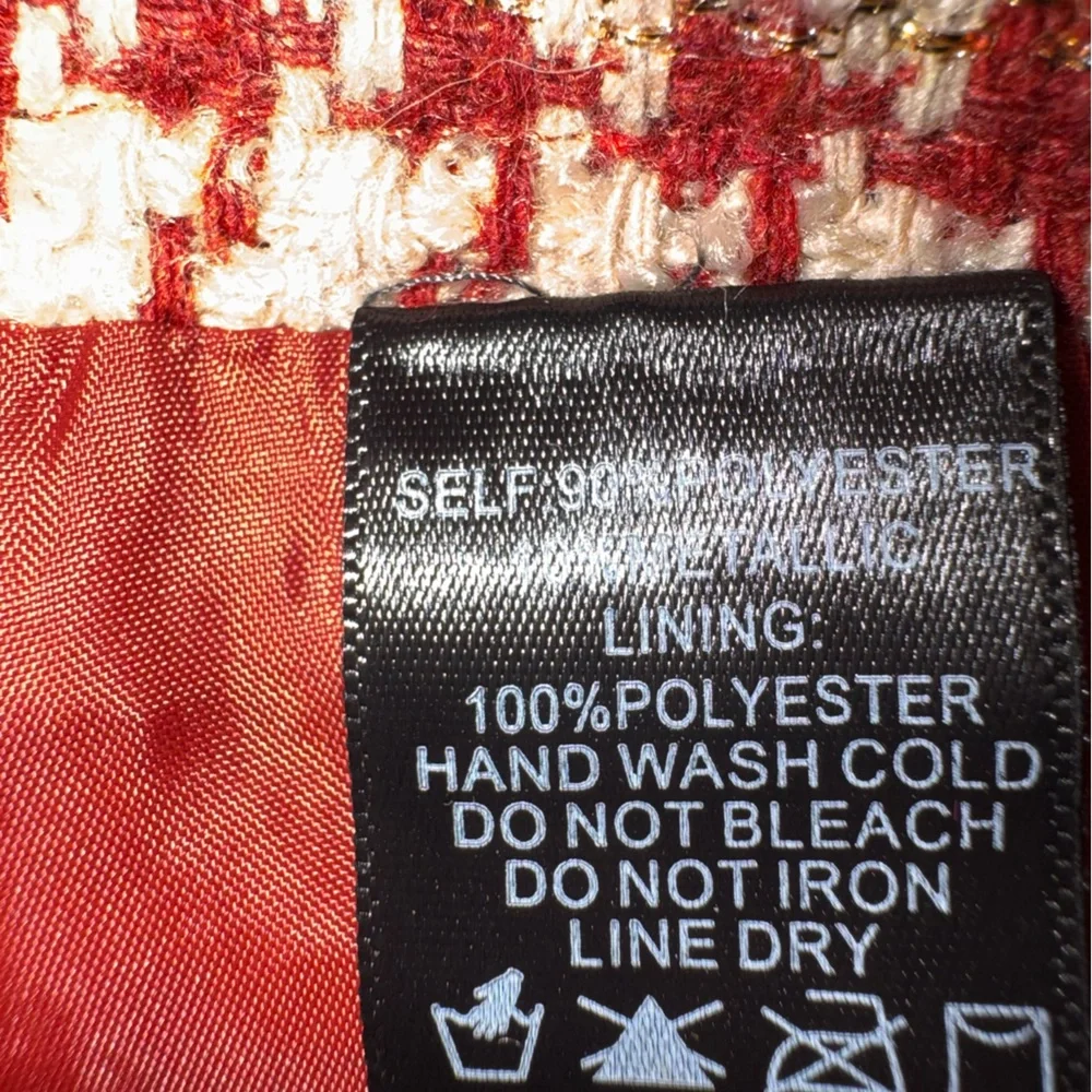 NWT Shinestar Burgandy and Cream Mini Skort - Picture 7 of 7